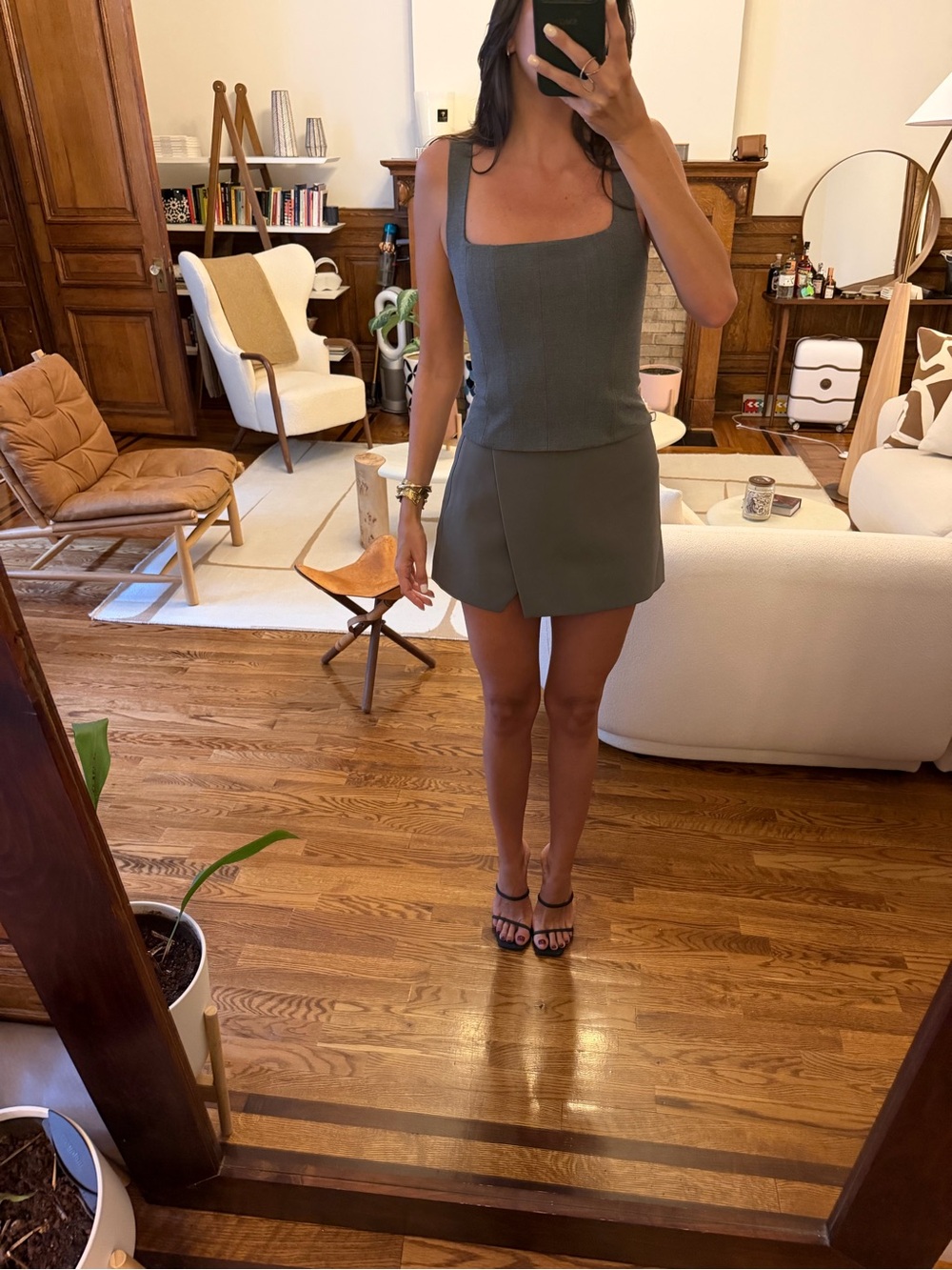 Zara Grey Mini Skort - size M
